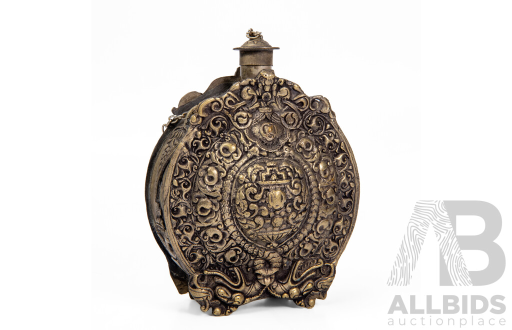 Antique Ornate Russian Powder Flask