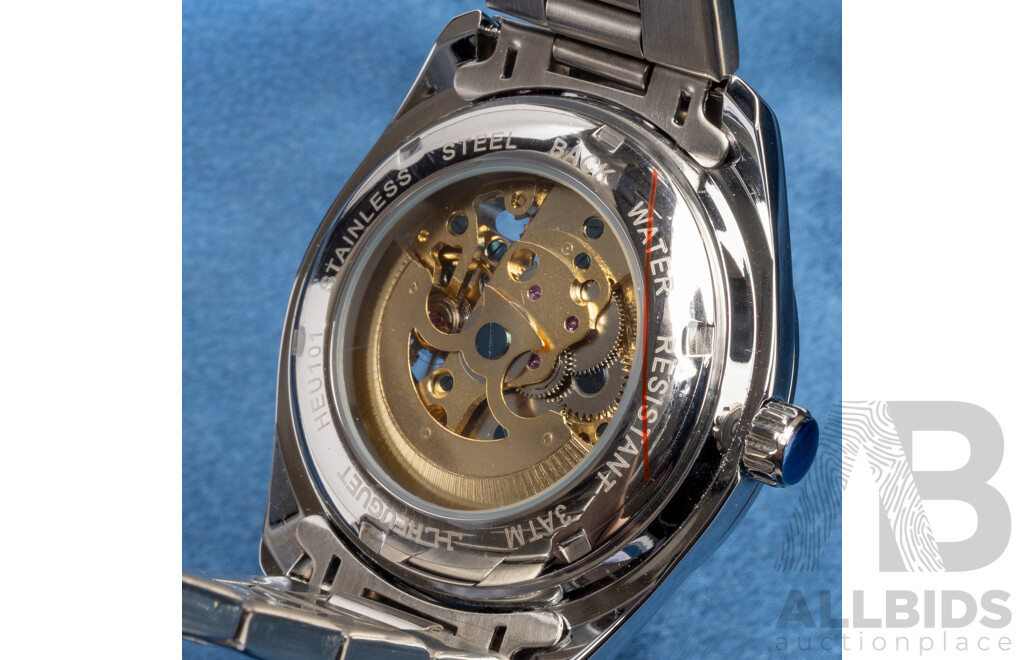 Heuguet HEU101 Automatic Skeleton Mechanical Watch - Silver