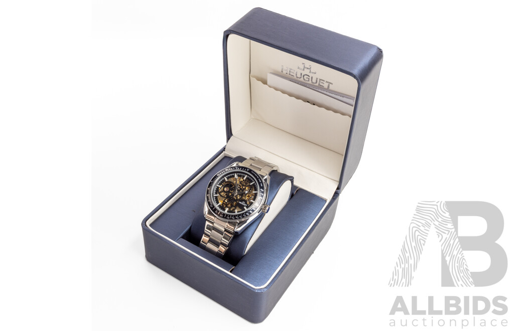 Heuguet HEU101 Automatic Skeleton Mechanical Watch - Silver