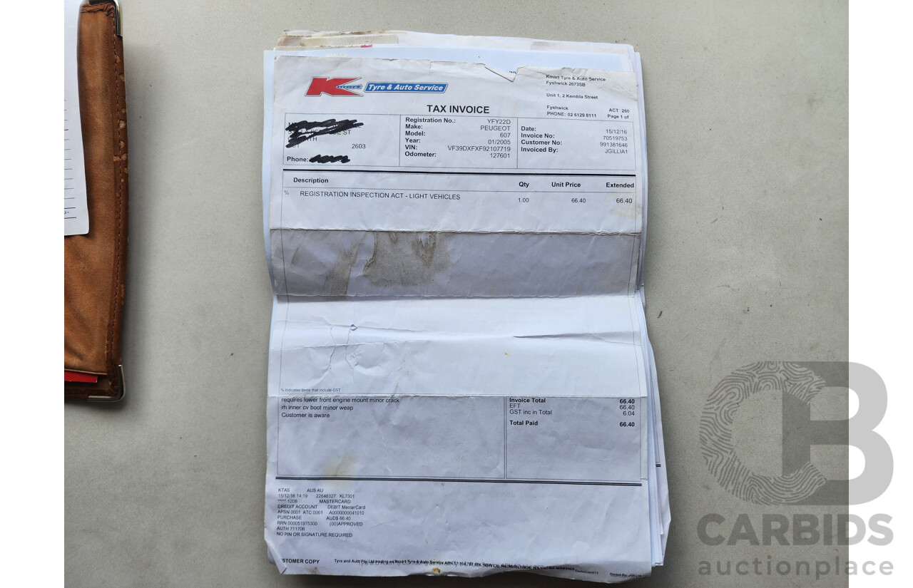 1/2005 Peugeot 607 4d Sedan Black 2.9L