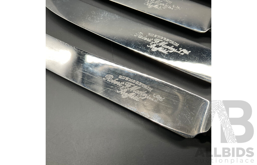 Vintage Set of 12 Robert F Morley 'Rusnorstain' Faux Bone Handled Knives