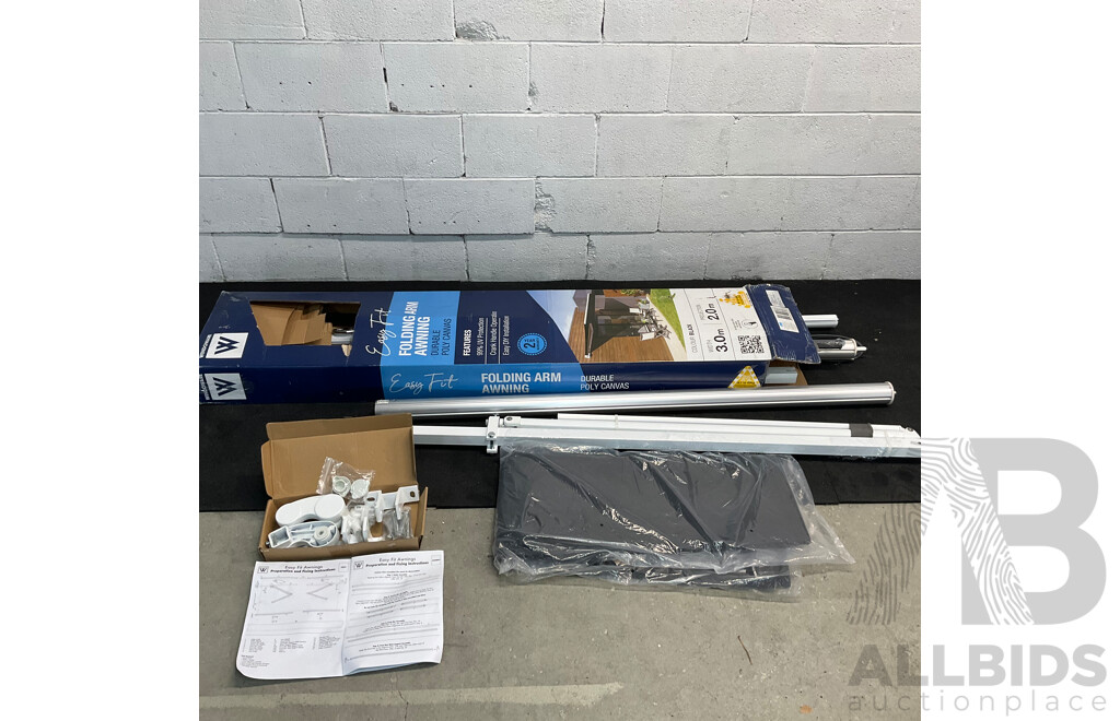 Smart Home Easy Fit Awning 3x2M - Black