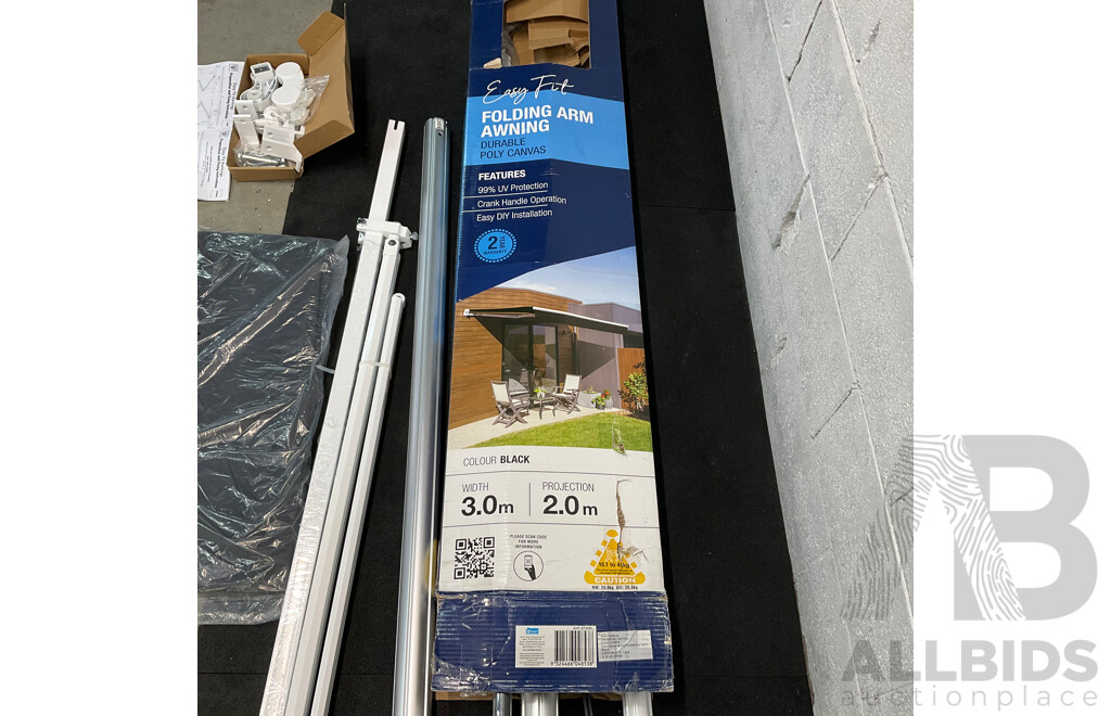 Smart Home Easy Fit Awning 3x2M - Black