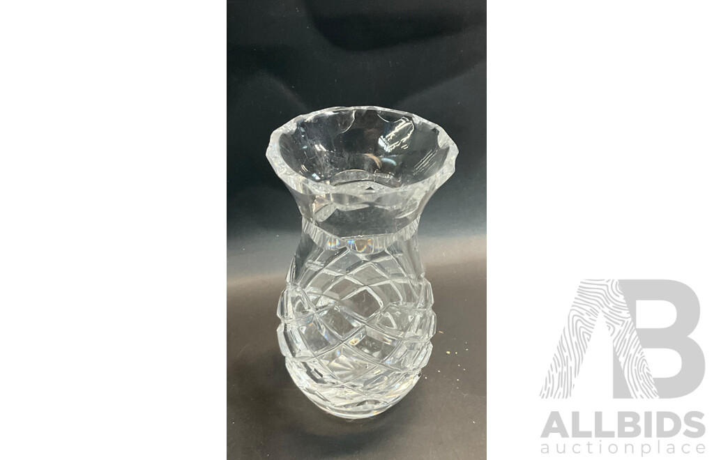 Vintage Anchor Hocking Pre-cut Glass Lazy Susan Set & Assorted Dressing Table Pieces and Vase