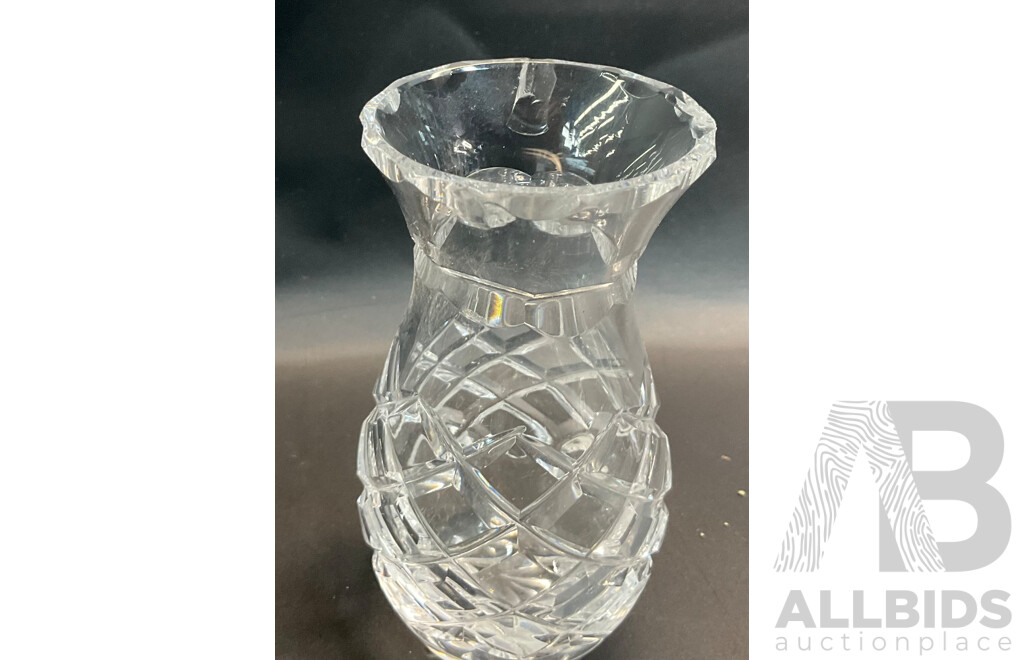 Vintage Anchor Hocking Pre-cut Glass Lazy Susan Set & Assorted Dressing Table Pieces and Vase