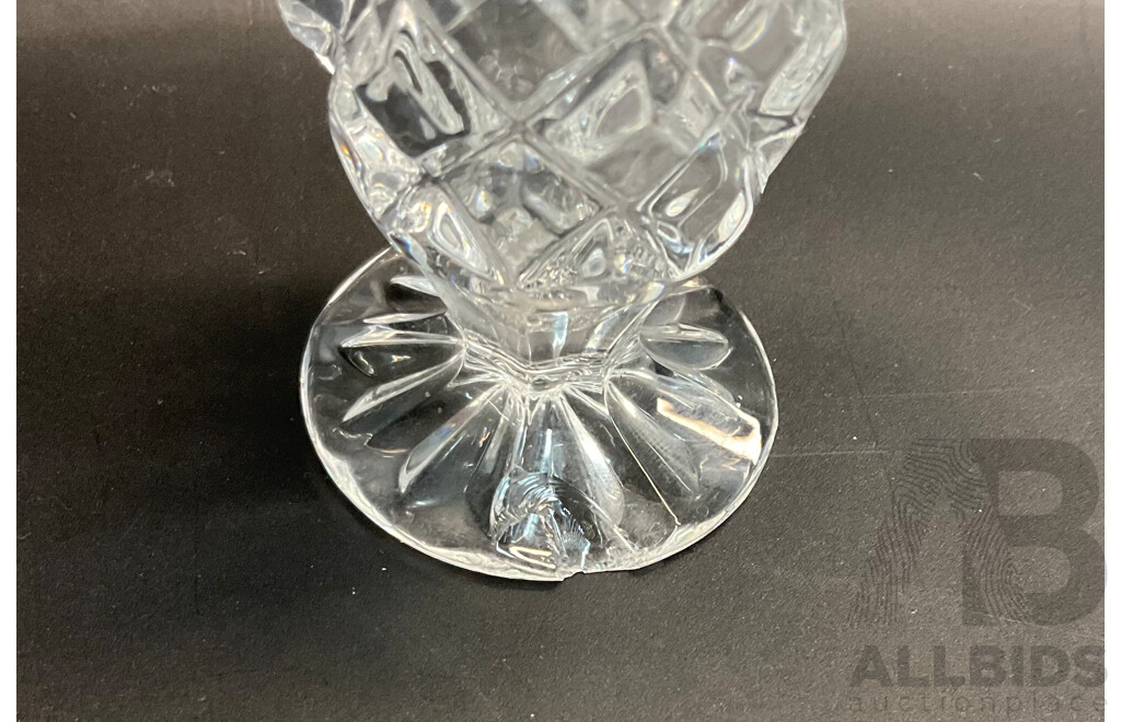 Vintage Anchor Hocking Pre-cut Glass Lazy Susan Set & Assorted Dressing Table Pieces and Vase