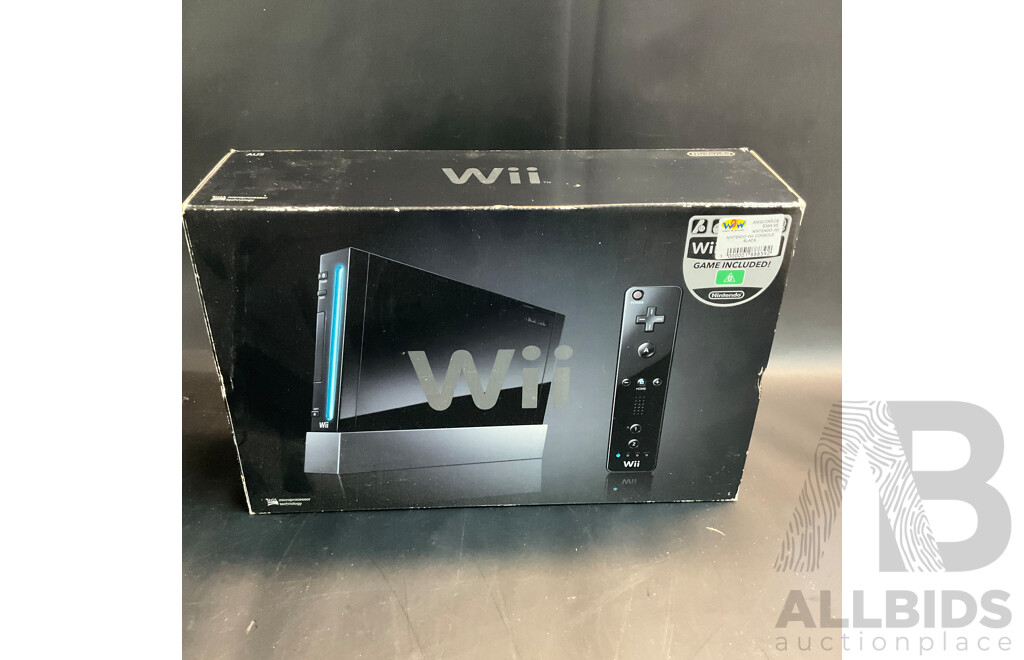 Nintendo Wii Console with Wii Fit Plus and MarioKart Game/Steering Wheel & Sports Pact 8 in 1 for Wii Sports Resort