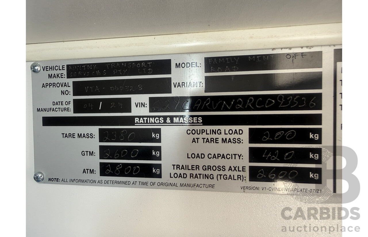 2024 MALIBU FAMILY MINI 2 BUNK 17FT SINGLE AXLE CARAVAN - WHITE/BLACK