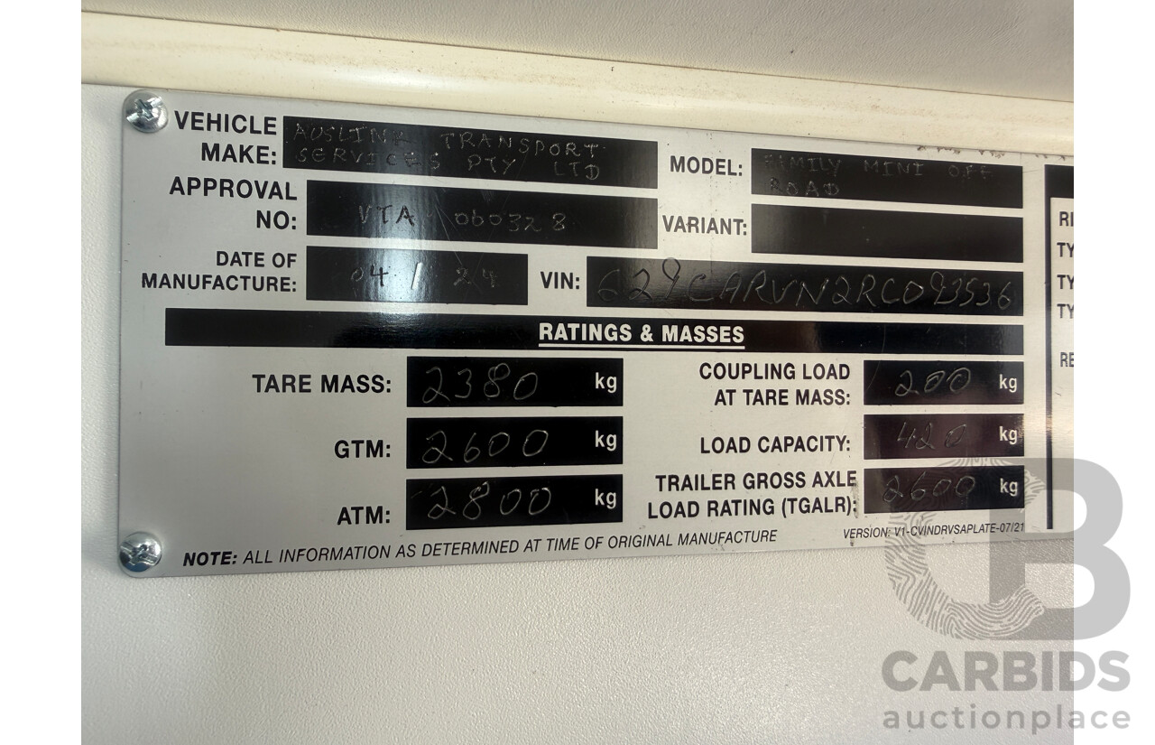 2024 MALIBU FAMILY MINI 2 BUNK 17FT SINGLE AXLE CARAVAN - WHITE/BLACK