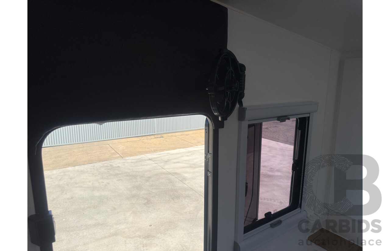 2024 MALIBU FAMILY MINI 2 BUNK 17FT SINGLE AXLE CARAVAN - WHITE/BLACK