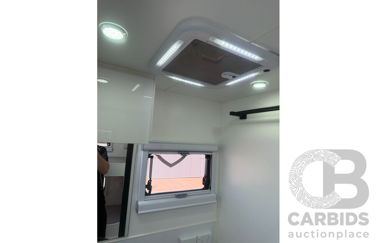 2024 MALIBU FAMILY MINI 2 BUNK 17FT SINGLE AXLE CARAVAN - WHITE/BLACK