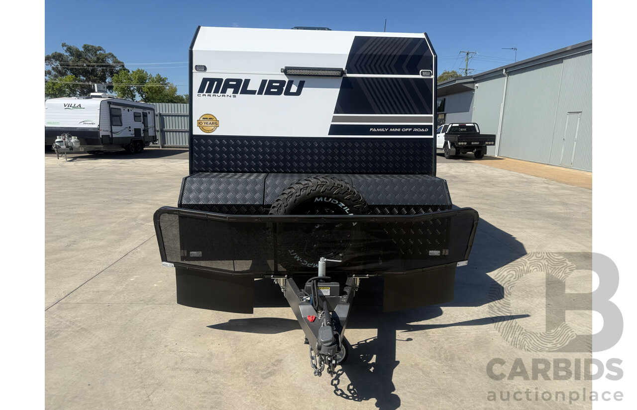 2024 MALIBU FAMILY MINI 2 BUNK 17FT SINGLE AXLE CARAVAN - WHITE/BLACK