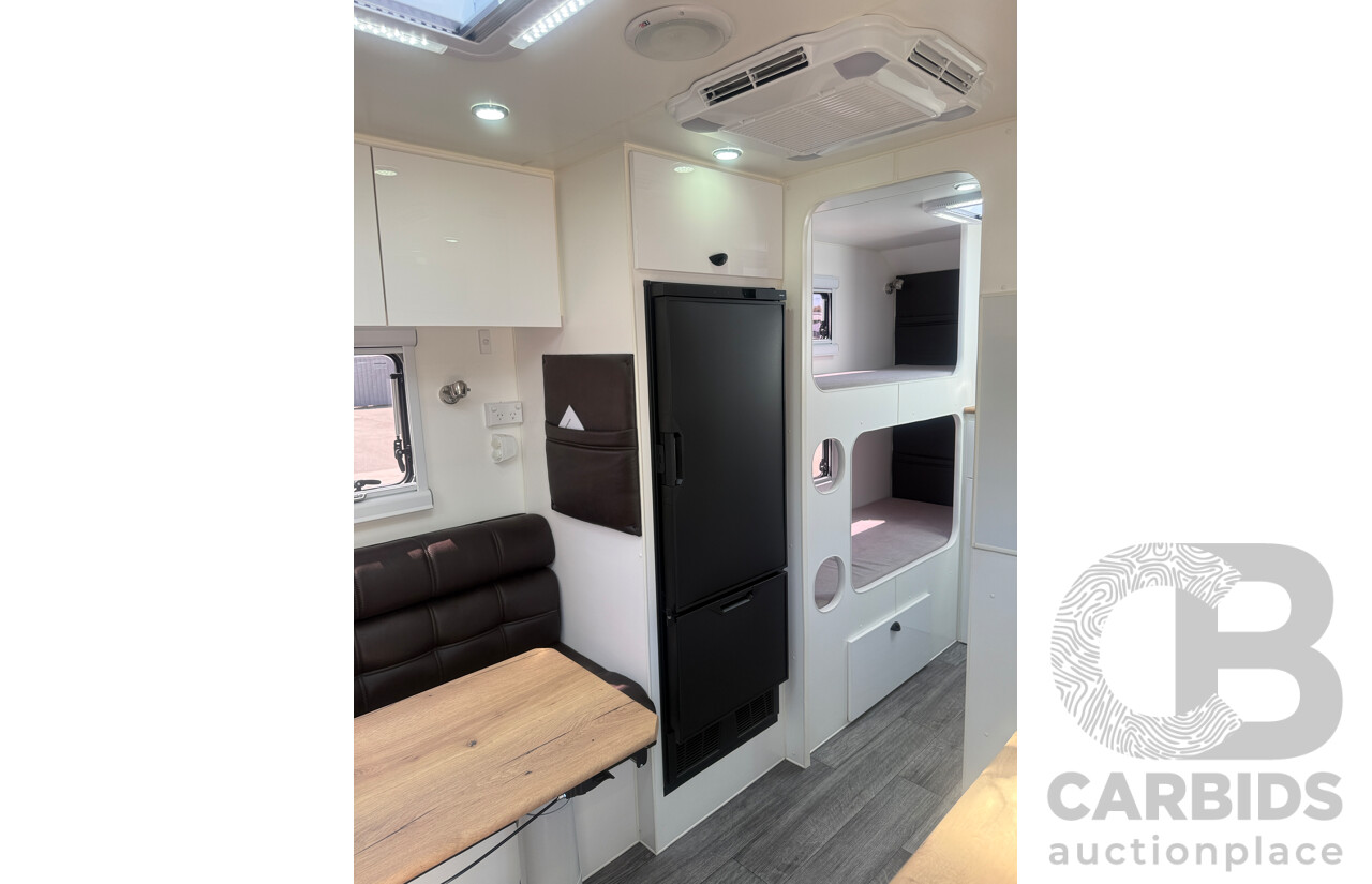 2024 MALIBU FAMILY MINI 2 BUNK 17FT SINGLE AXLE CARAVAN - WHITE/BLACK