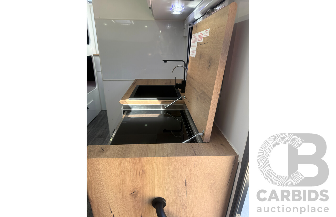 2024 MALIBU FAMILY MINI 2 BUNK 17FT SINGLE AXLE CARAVAN - WHITE/BLACK