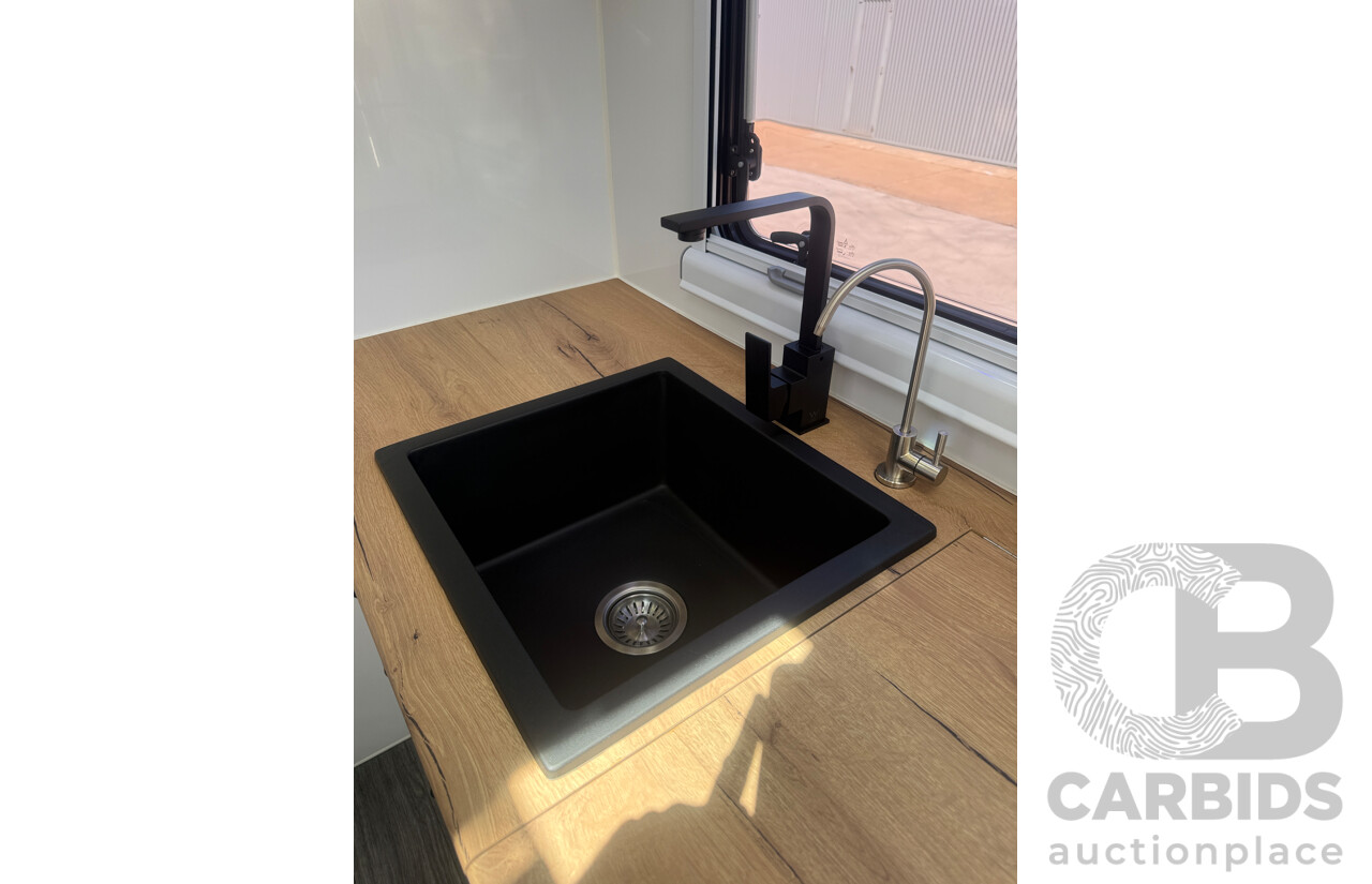 2024 MALIBU FAMILY MINI 2 BUNK 17FT SINGLE AXLE CARAVAN - WHITE/BLACK