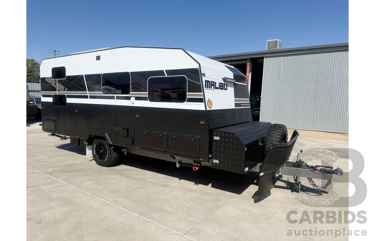 2024 MALIBU FAMILY MINI 2 BUNK 17FT SINGLE AXLE CARAVAN - WHITE/BLACK