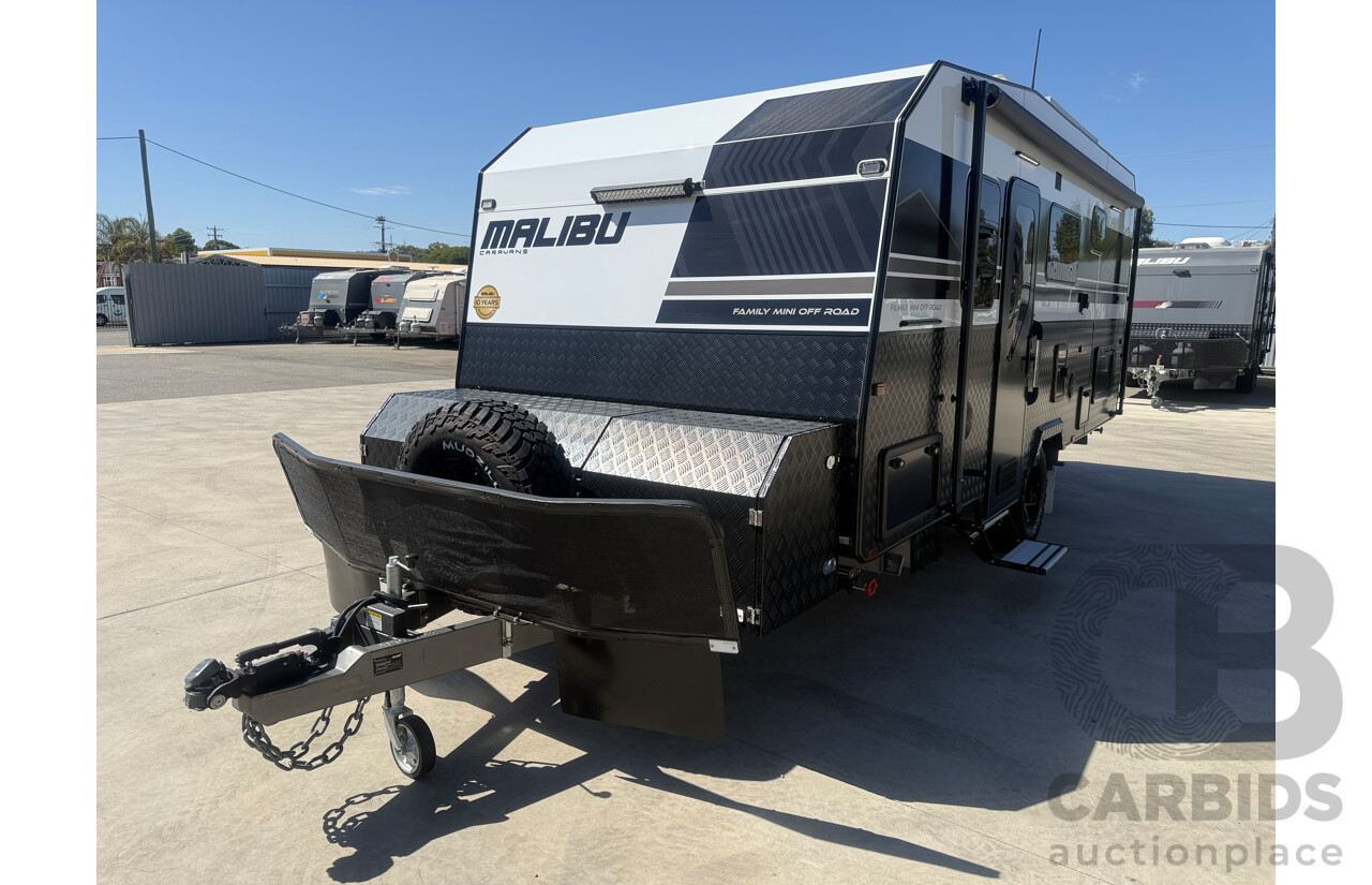 2024 MALIBU FAMILY MINI 2 BUNK 17FT SINGLE AXLE CARAVAN - WHITE/BLACK