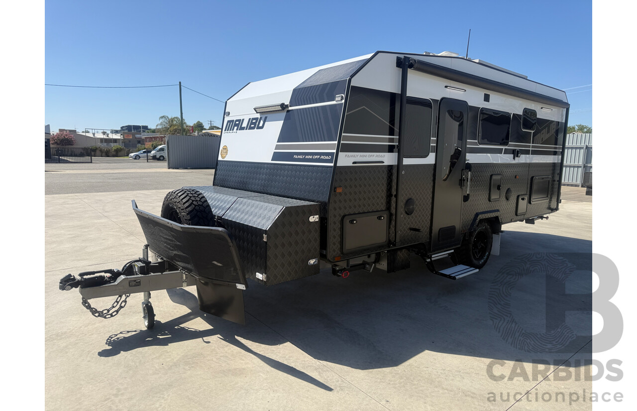 2024 MALIBU FAMILY MINI 2 BUNK 17FT SINGLE AXLE CARAVAN - WHITE/BLACK