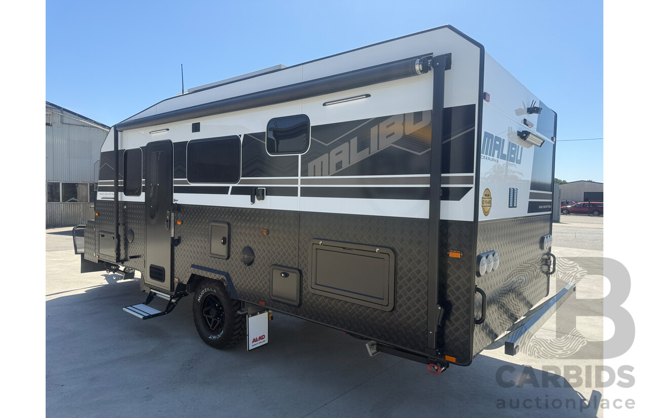 2024 MALIBU FAMILY MINI 2 BUNK 17FT SINGLE AXLE CARAVAN - WHITE/BLACK