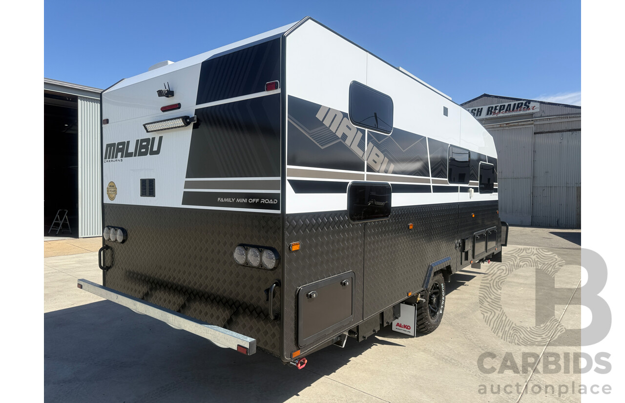 2024 MALIBU FAMILY MINI 2 BUNK 17FT SINGLE AXLE CARAVAN - WHITE/BLACK