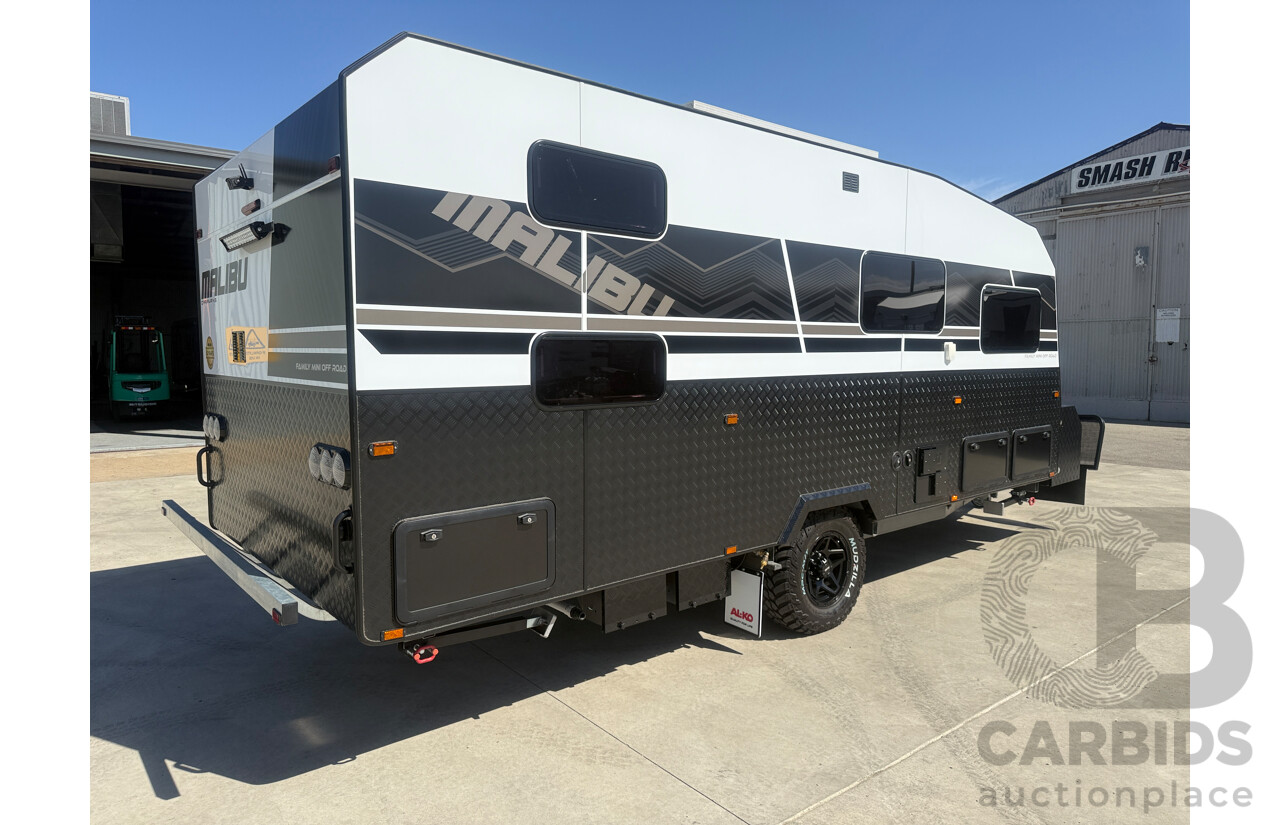2024 MALIBU FAMILY MINI 2 BUNK 17FT SINGLE AXLE CARAVAN - WHITE/BLACK