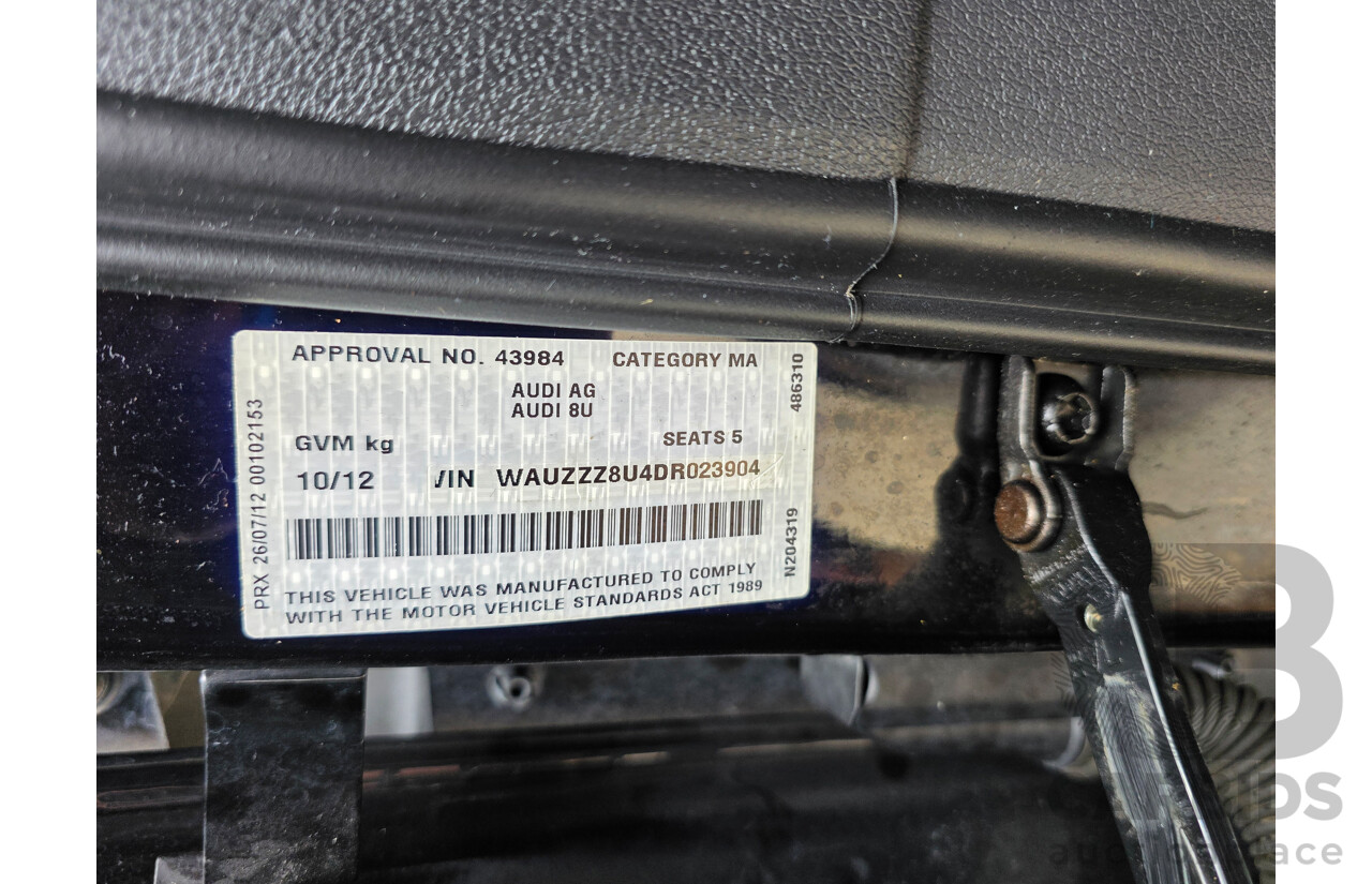 10/2012 Audi Q3 2.0 TFSI Quattro (125kw) 8U 4d Wagon Black 2.0L