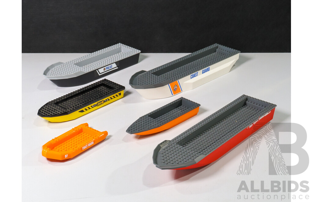 Box of Various Constructed Lego Ships