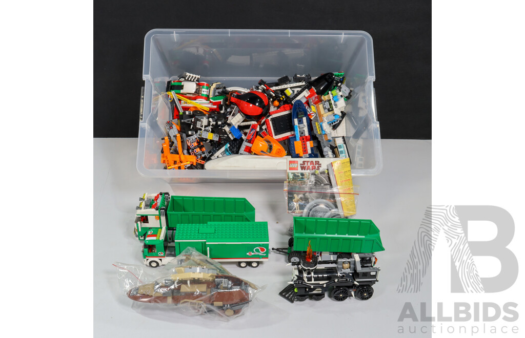 Collection of Mixed LEGO Including Trucks, Star Wars, Ghost Train and More