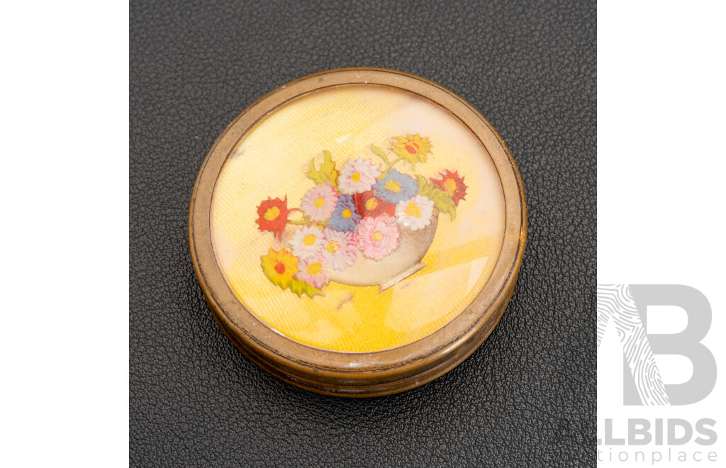 Vintage 1920s - 1930s Art Deco Round Powder Compact