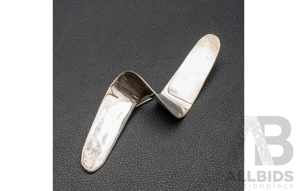 925 Sterling Silver Abstract Brooch - 17.92gms