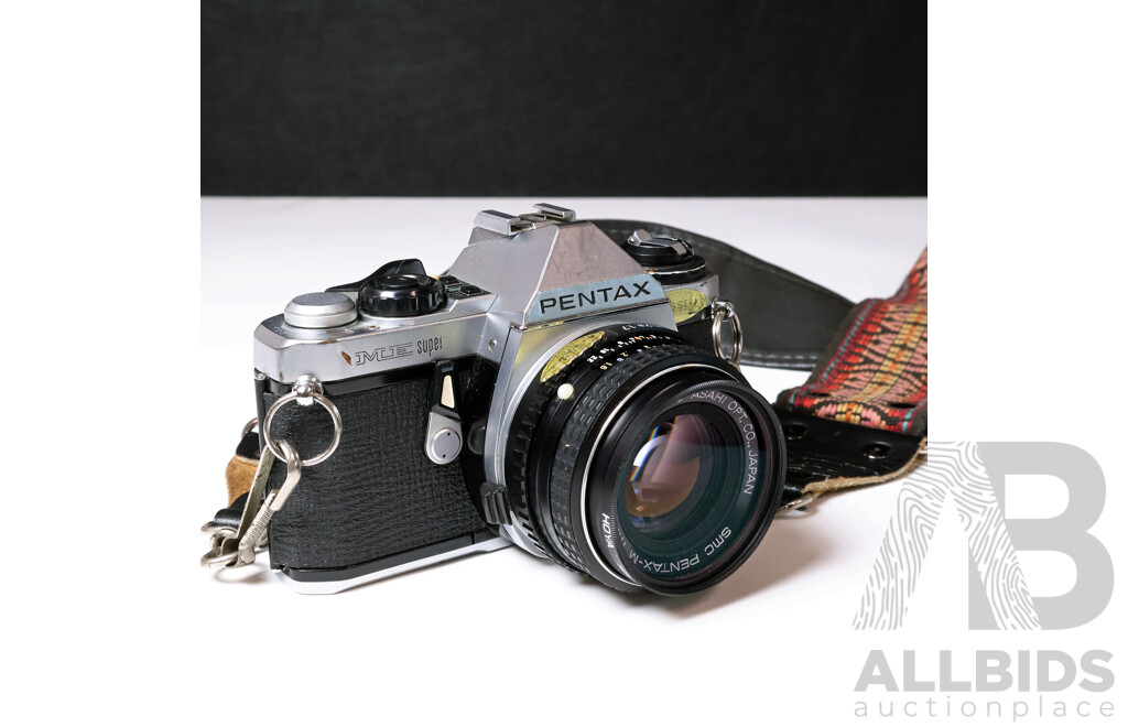Pentax ME Super 35mm SLR Camera Kit with SMC Pentax-M Lenses, Flashes & Carry Bag