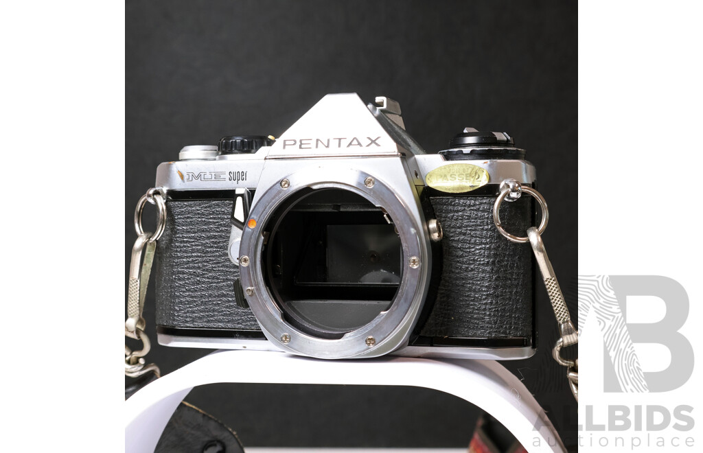 Pentax ME Super 35mm SLR Camera Kit with SMC Pentax-M Lenses, Flashes & Carry Bag