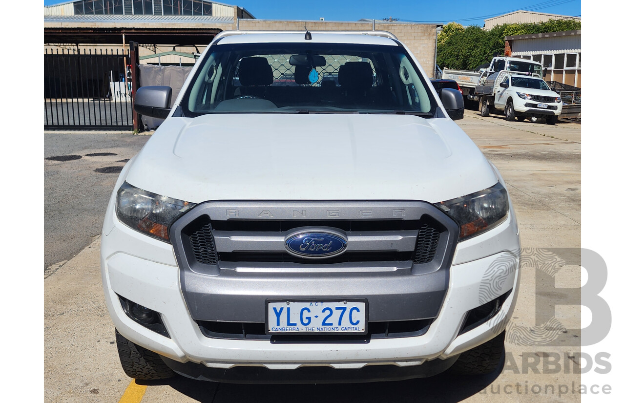 06/2016 Ford Ranger XLS 3.2 (4x4) PX MKII Dual Cab Utility White Turbo Diesel 3.2L