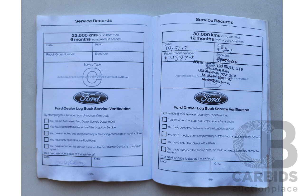 06/2016 Ford Ranger XLS 3.2 (4x4) PX MKII Dual Cab Utility White Turbo Diesel 3.2L