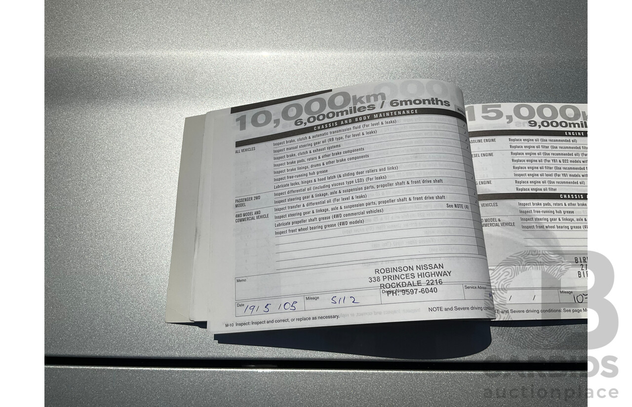 7/2004 Nissan Navara ST-R (4x4) D22 Dual Cab P/Up Sierra Silver Metallic Turbo Diesel 3.0L