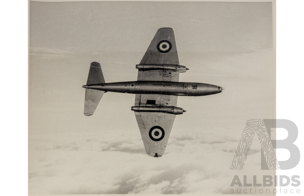 Collection of Five Vintage Black and White Photographs of Cold War Military Aircraft