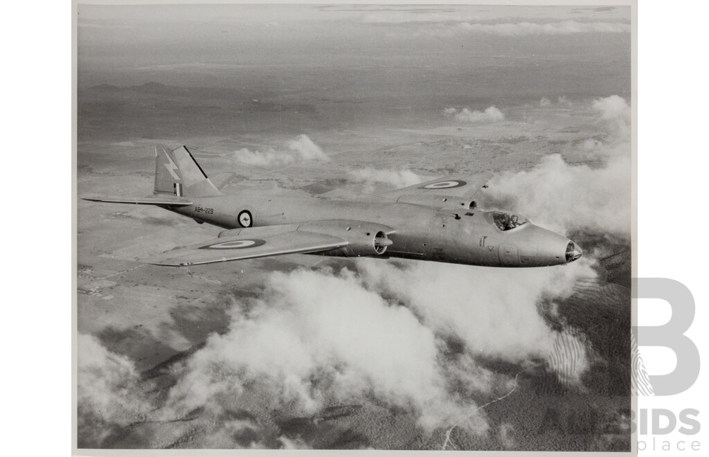 Collection of Five Vintage Black and White Photographs of Cold War Military Aircraft