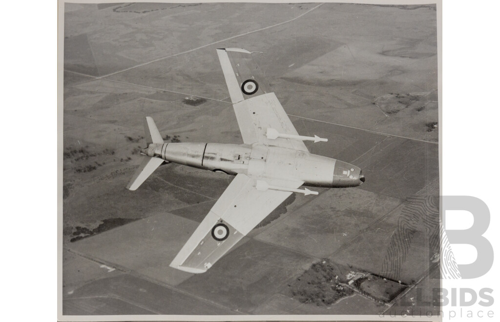 Collection of Five Vintage Black and White Photographs of Cold War Military Aircraft