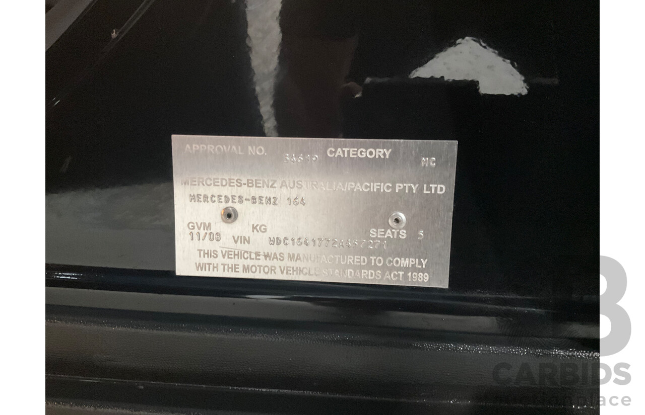 11/2008 Mercedes-Benz ML 63 AMG (4x4) W164 MY09 4d Wagon Obsidian Black Metalllic V8 6.2L