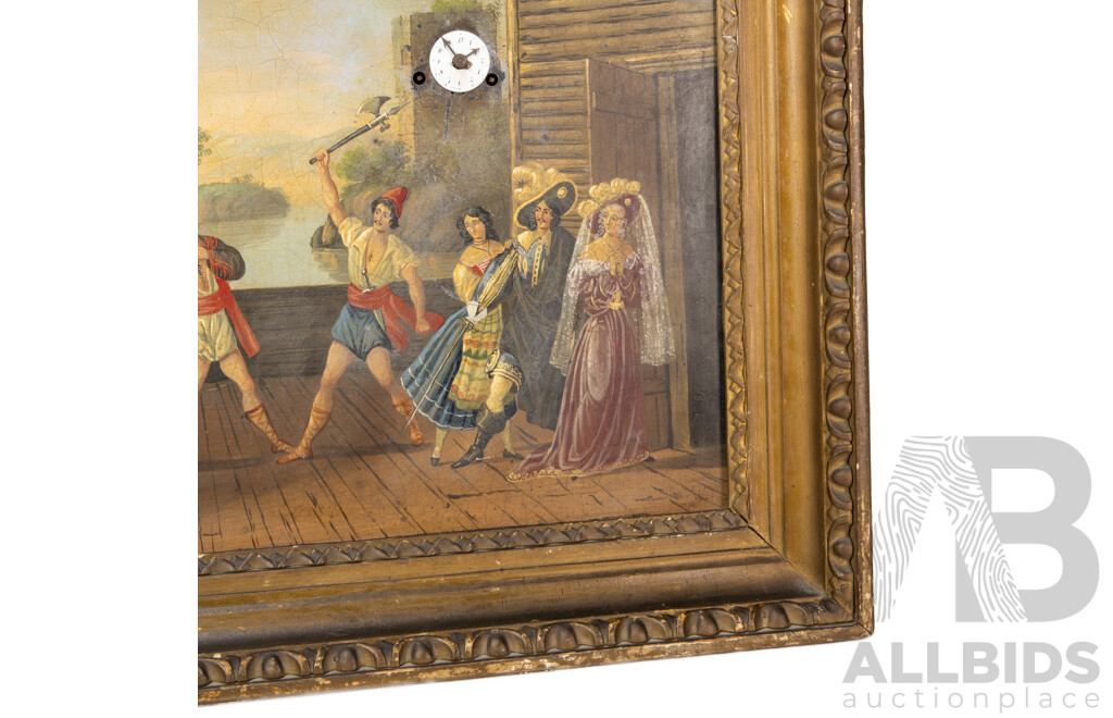 Viennese 19th Century Picture Frame Clock, Circa 1830-1850