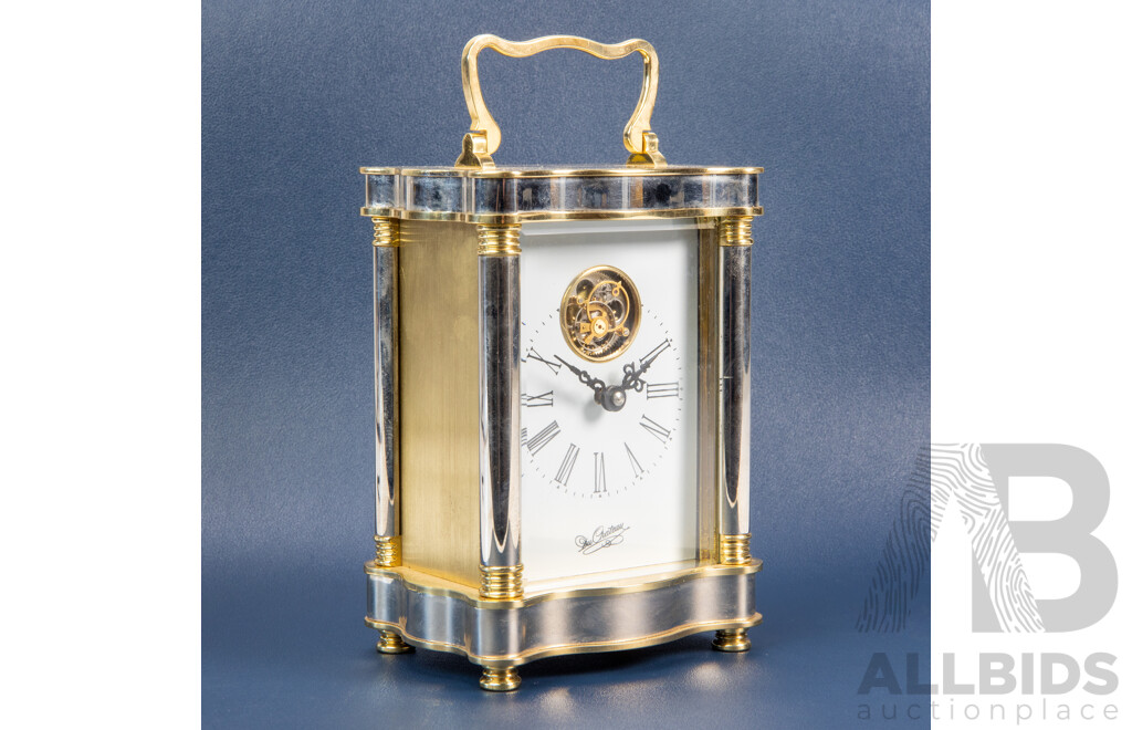 Tourbillon De Chateau Brass Cased Carrige Clock
