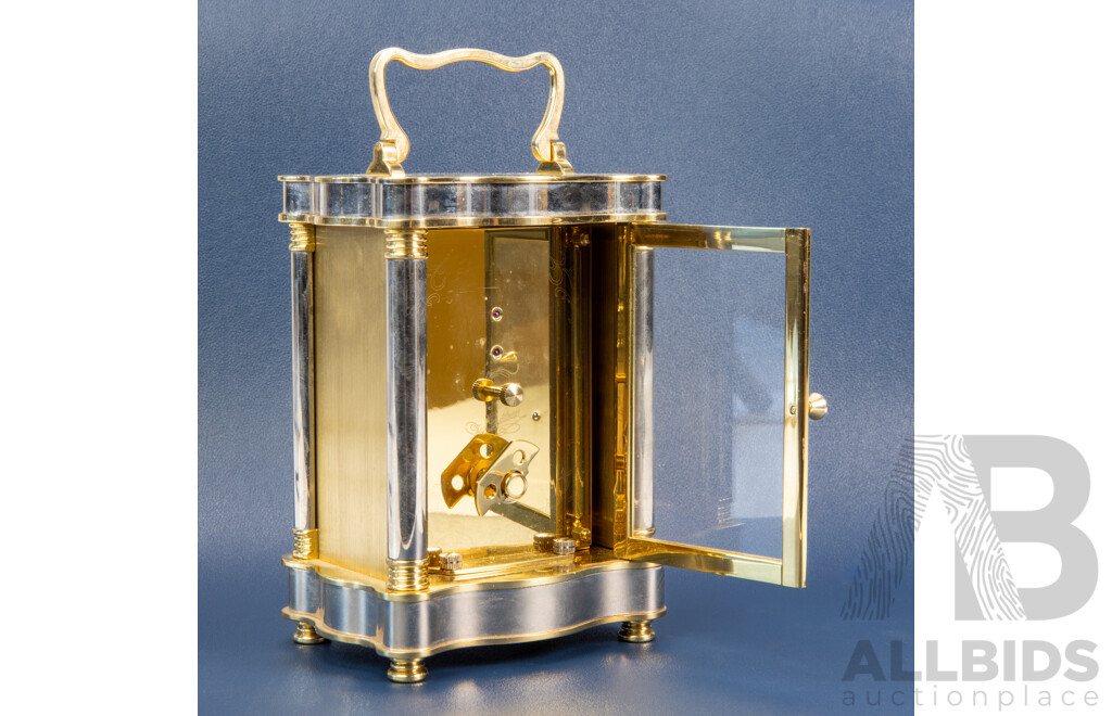 Tourbillon De Chateau Brass Cased Carrige Clock