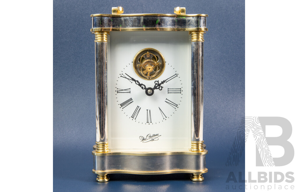 Tourbillon De Chateau Brass Cased Carrige Clock