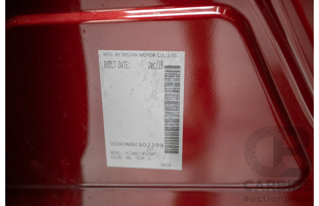 11/2019 Nissan Pathfinder ST R52 MY19 SERIES III 4D Wagon Maroon 3.5L - 7 seats