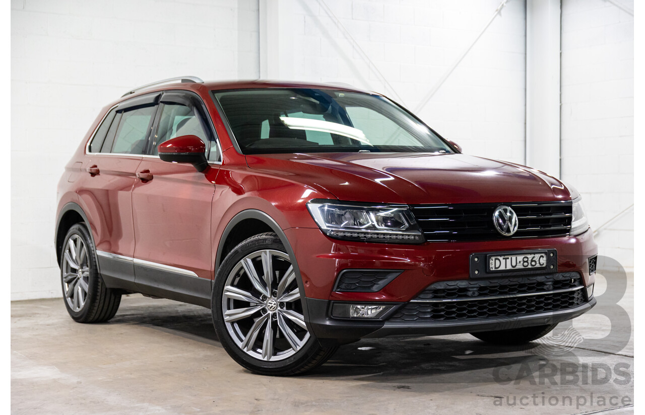 02/2018 Volkswagen Tiguan 162 TSI Sportline (AWD) 5NA MY18 4d Wagon Ruby Red Metallic Turbo 2.0L