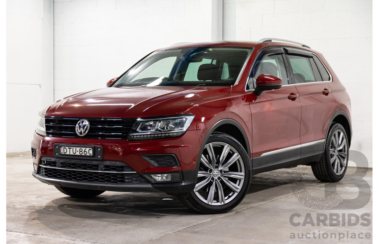 02/2018 Volkswagen Tiguan 162 TSI Sportline (AWD) 5NA MY18 4d Wagon Ruby Red Metallic Turbo 2.0L