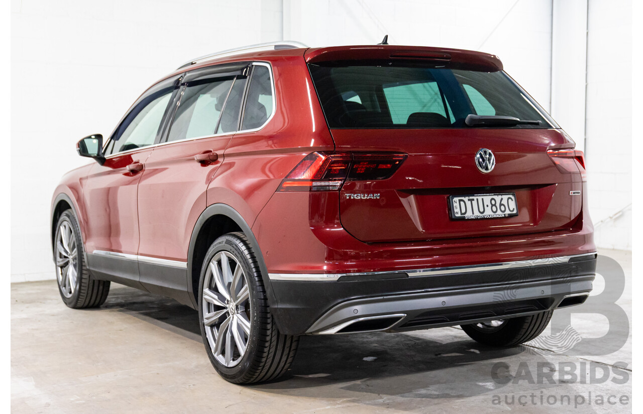 02/2018 Volkswagen Tiguan 162 TSI Sportline (AWD) 5NA MY18 4d Wagon Ruby Red Metallic Turbo 2.0L
