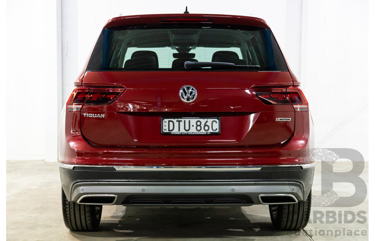 02/2018 Volkswagen Tiguan 162 TSI Sportline (AWD) 5NA MY18 4d Wagon Ruby Red Metallic Turbo 2.0L