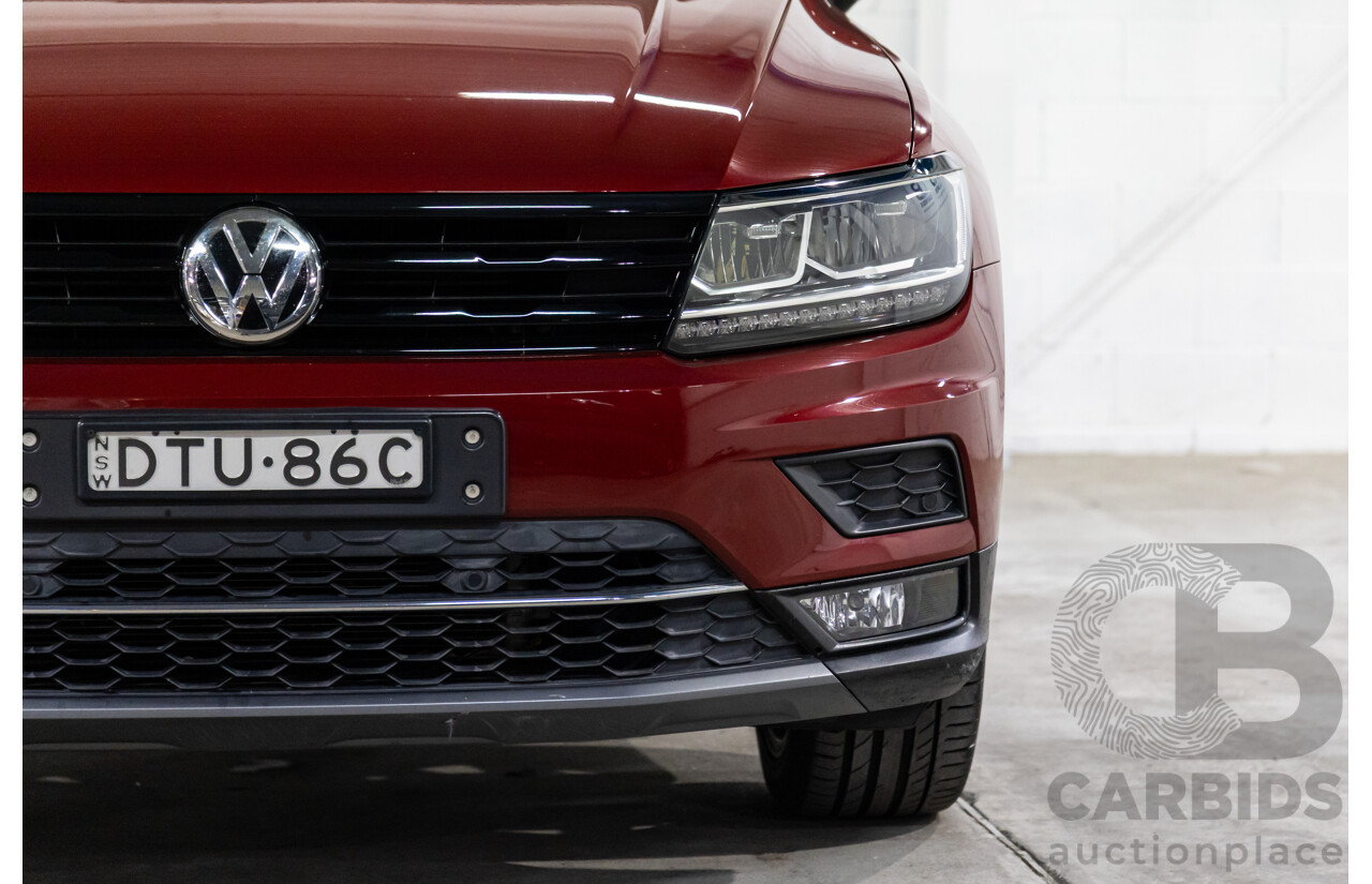 02/2018 Volkswagen Tiguan 162 TSI Sportline (AWD) 5NA MY18 4d Wagon Ruby Red Metallic Turbo 2.0L
