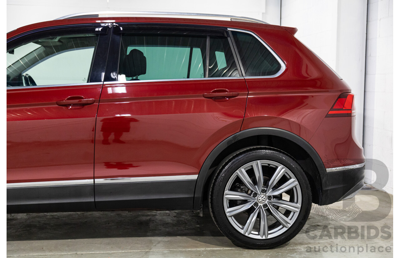 02/2018 Volkswagen Tiguan 162 TSI Sportline (AWD) 5NA MY18 4d Wagon Ruby Red Metallic Turbo 2.0L